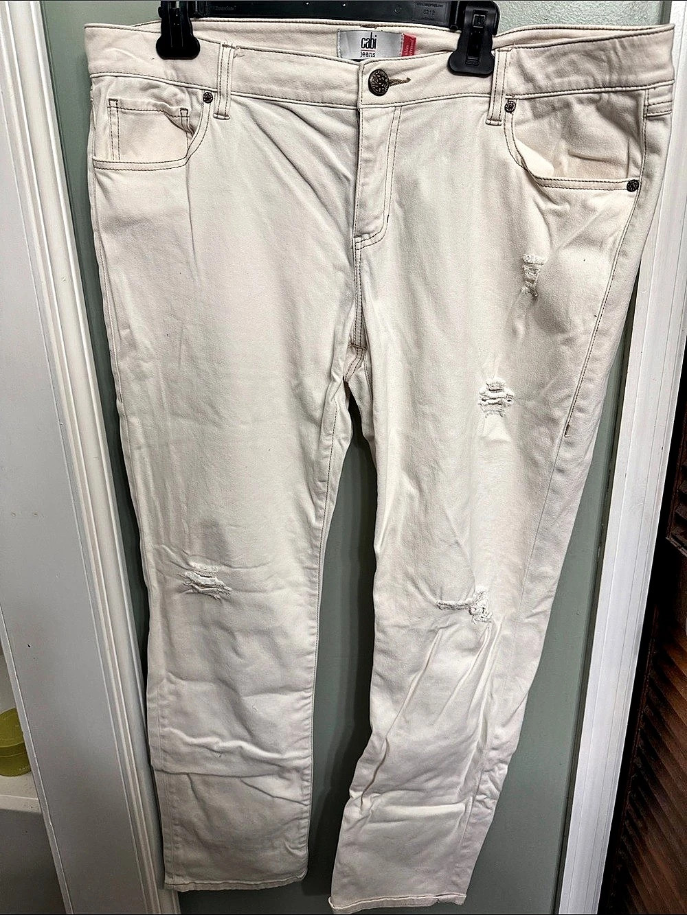 Gabi jeans Distressed Skinny Jeans in White Waist 16